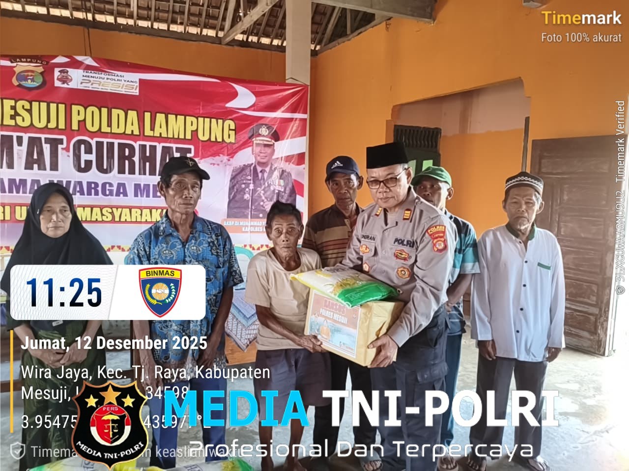 Tingkatkan Kesadaran Berantas Kenakalan Remaja, Polres Mesuji Santuni 25 Warga Kurang Mampu di Tanjung Raya