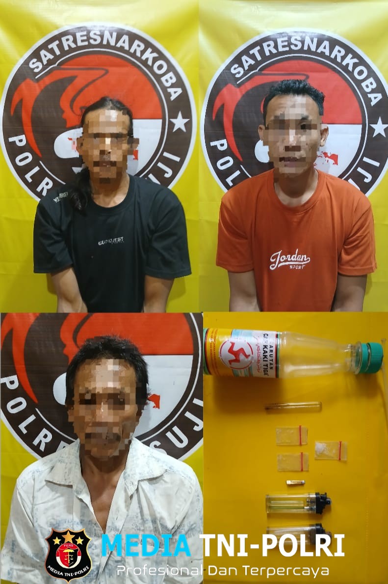 Tiga Pria di Mesuji Diciduk saat ‘Pesta’ Sabu, Polisi Amankan Barang Bukti dan Telusuri Jaringan Narkotika