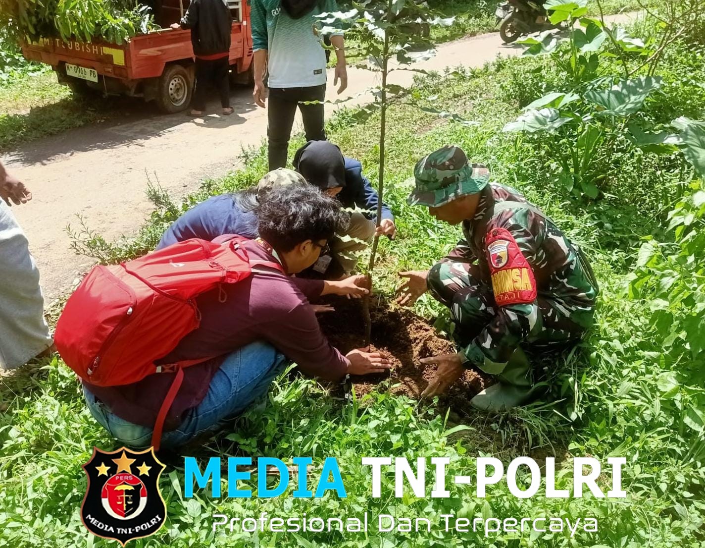 Babinsa Koramil Jabung Bersama Mahasiswa UNESA Tanam 300 Pohon, Wujud Nyata Kepedulian Lingkungan di Desa Taji