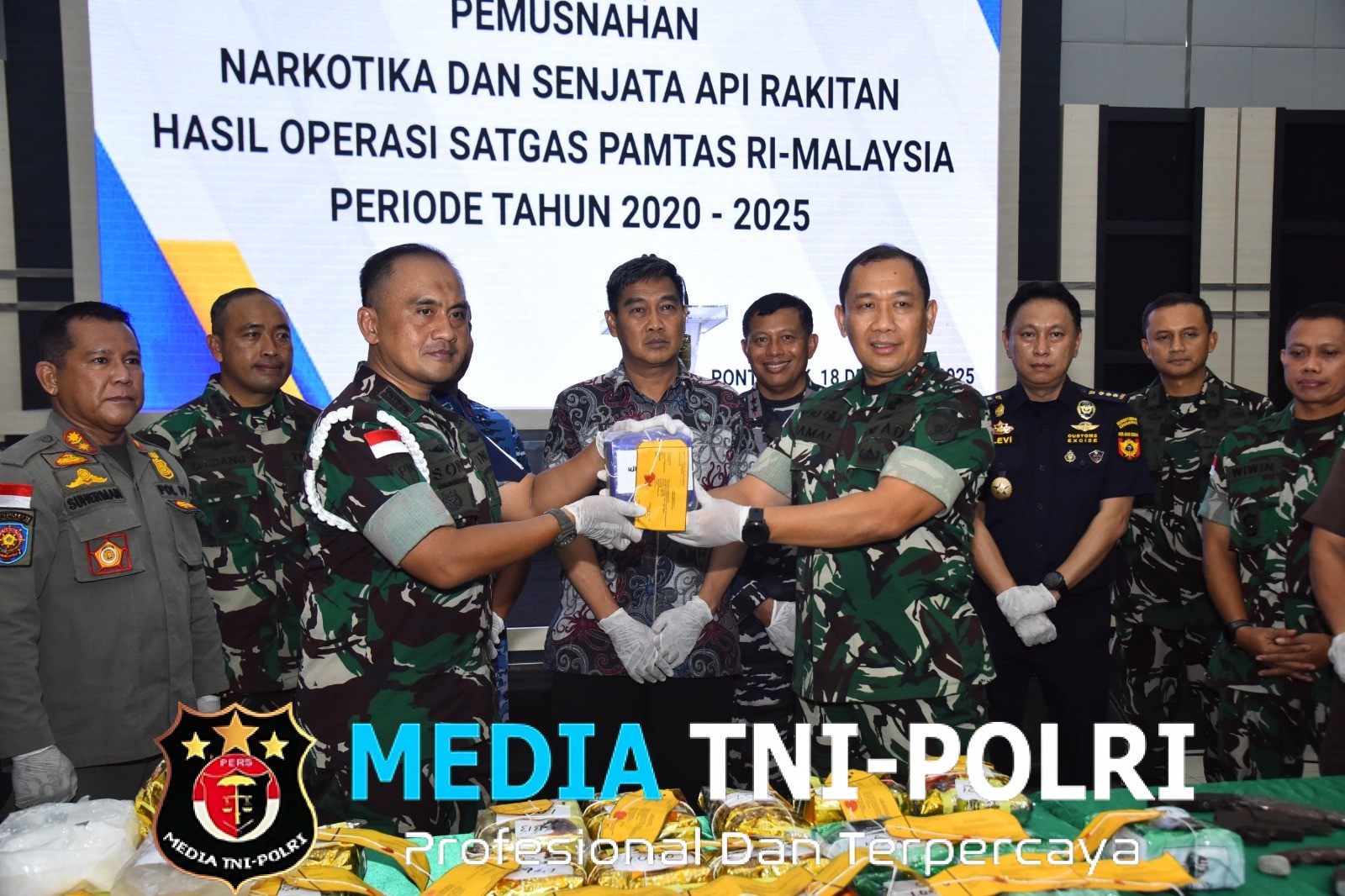 Dankodaeral XII Hadiri Pemusnahan Narkotika dan Senjata Api Rakitan di Kalimantan Barat