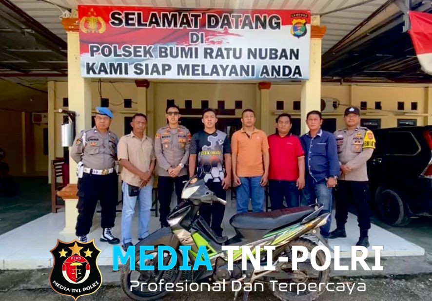 Kerja Keras Tekab 308 Presisi Polsek Bumi Ratu Nuban Berbuah Hasil, Motor TNI yang Hilang Akhirnya Kembali
