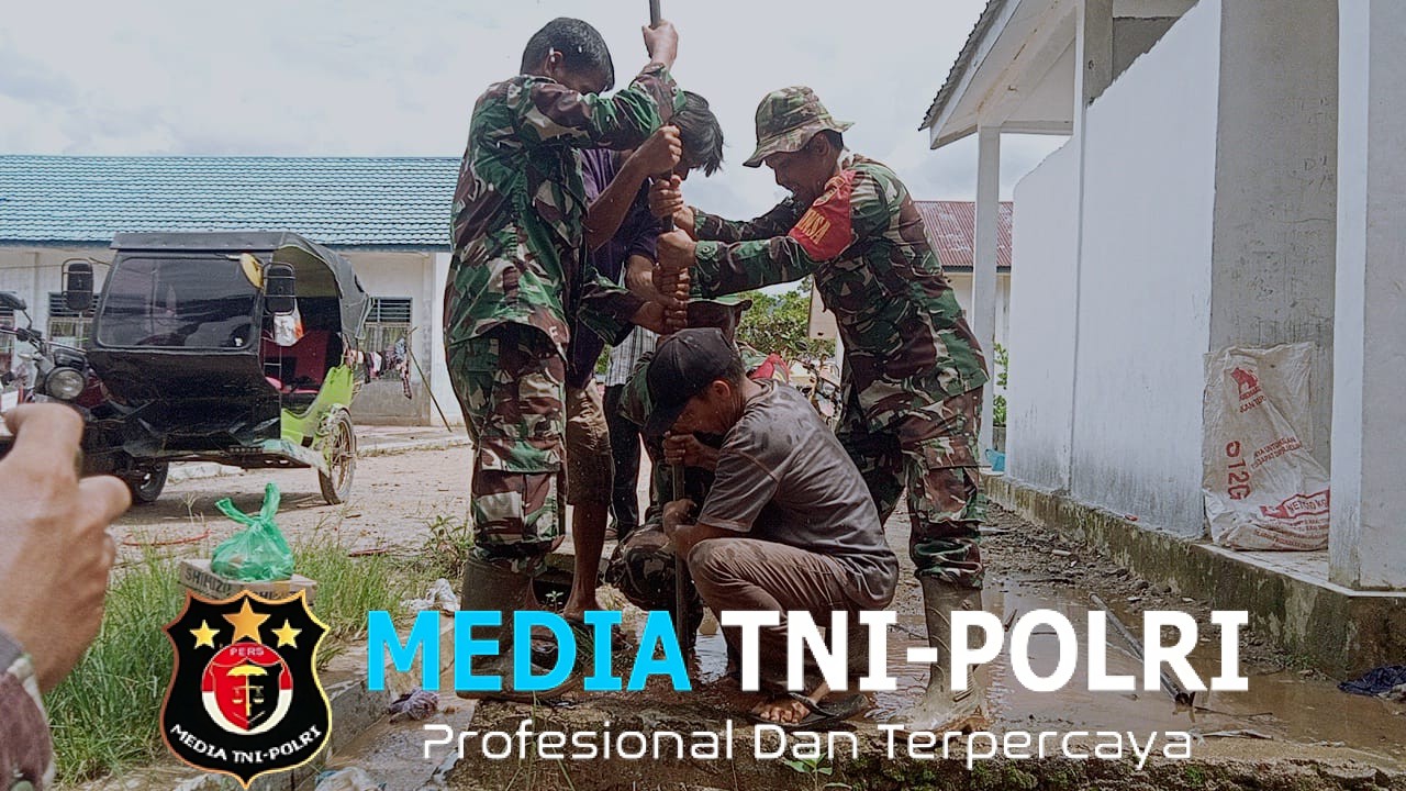 Satgas Gulbencal Kodam I/BB Bangun Sumur Bor untuk Pengungsi di SMA Negeri 1 Tukka