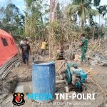 Babinsa Koramil 29/Langkahan Dampingi Pengeboran Sumur Bor Bantuan BNPB untuk Air Bersih Pengungsi