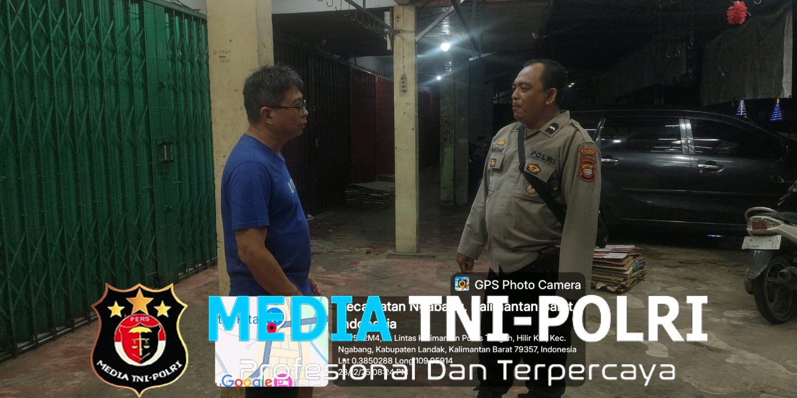 Personil Polsek Ngabang Laksanakan Patroli Malam Hari Untuk Ciptakan Kamtibmas Yang Kondusif