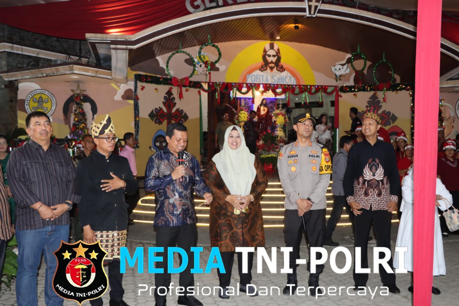 Patroli Gabungan Nataru, Kapolres Bersama Forkopimda Cek Misa Natal Di Gereja Santo Yusup Pringsewu