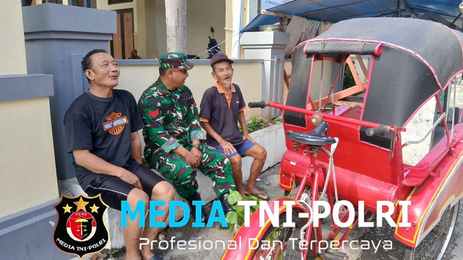 Tukang Becak Tak Luput Jadi Sasaran Komsosnya Babinsa Kratonan
