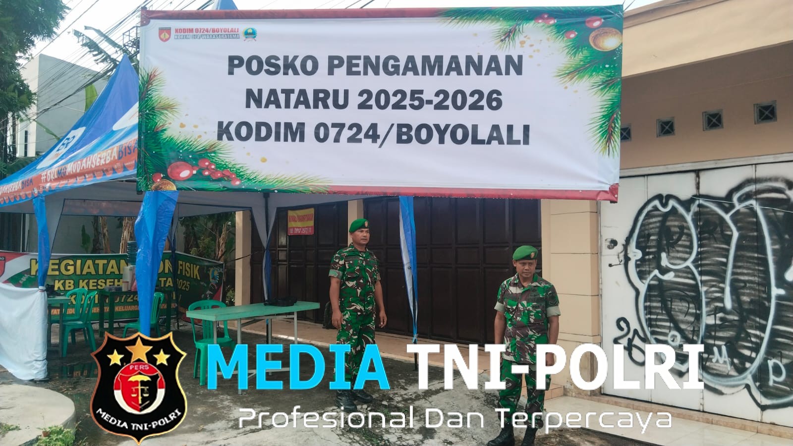 Kodim 0724/Boyolali Siagakan Seluruh Personel dan Dirikan Pospam Pastikan Nataru 2025–2026 Aman dan Kondusif