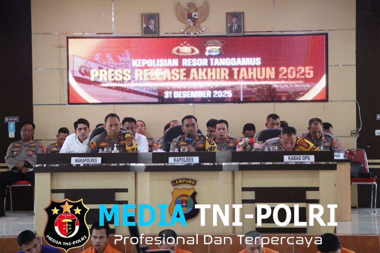 Konferensi Pers Rilis Akhir Tahun 2025, Polres Tanggamus Paparkan Capaian Kinerja dan Strategi Kamtibmas