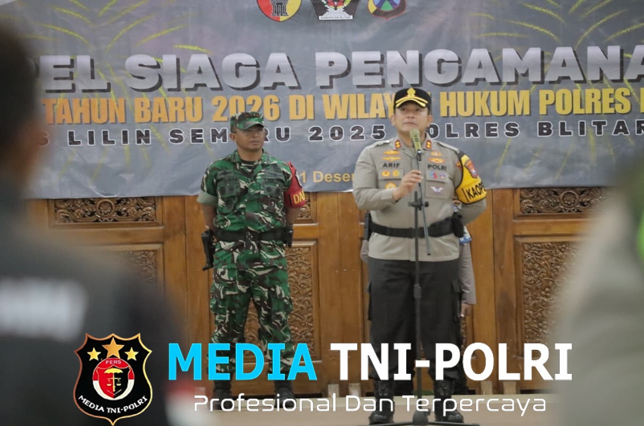 Apel Siaga Malam Tahun Baru 2026, Sinergitas TNI – Polri Jamin Keamanan Kabupaten Blitar