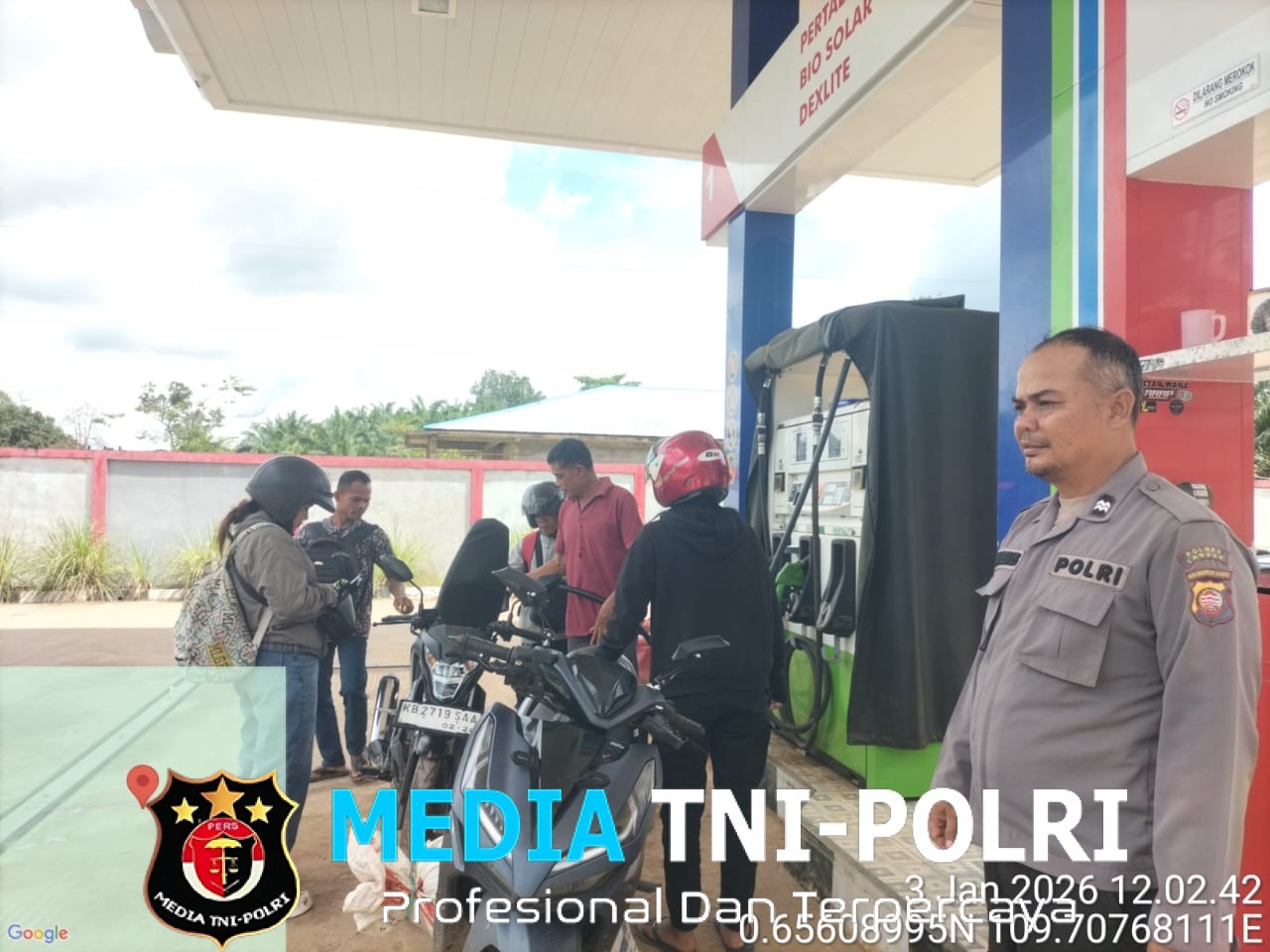 Hadir di Tengah Warga, Polsek Meranti Patroli SPBU Cegah Gangguan Kamtibmas