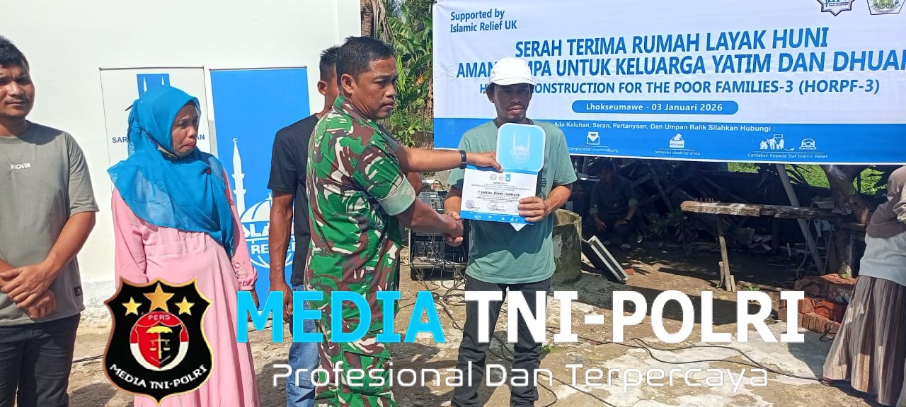 Danposramil Muara Dua Menghadiri Serah Terima 23 Unit Rumah Tahan Gempa di Lhokseumawe