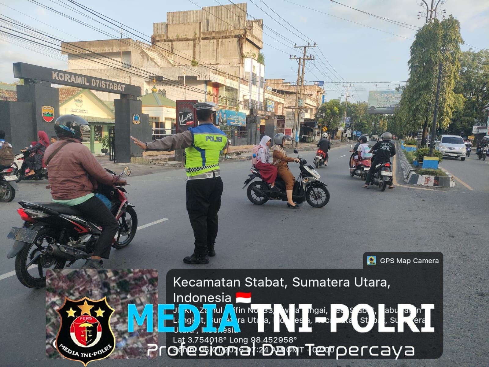 Sat Lantas Polres Langkat Hadir di Pagi Hari, Pastikan Arus Lalu Lintas Aman dan Lancar