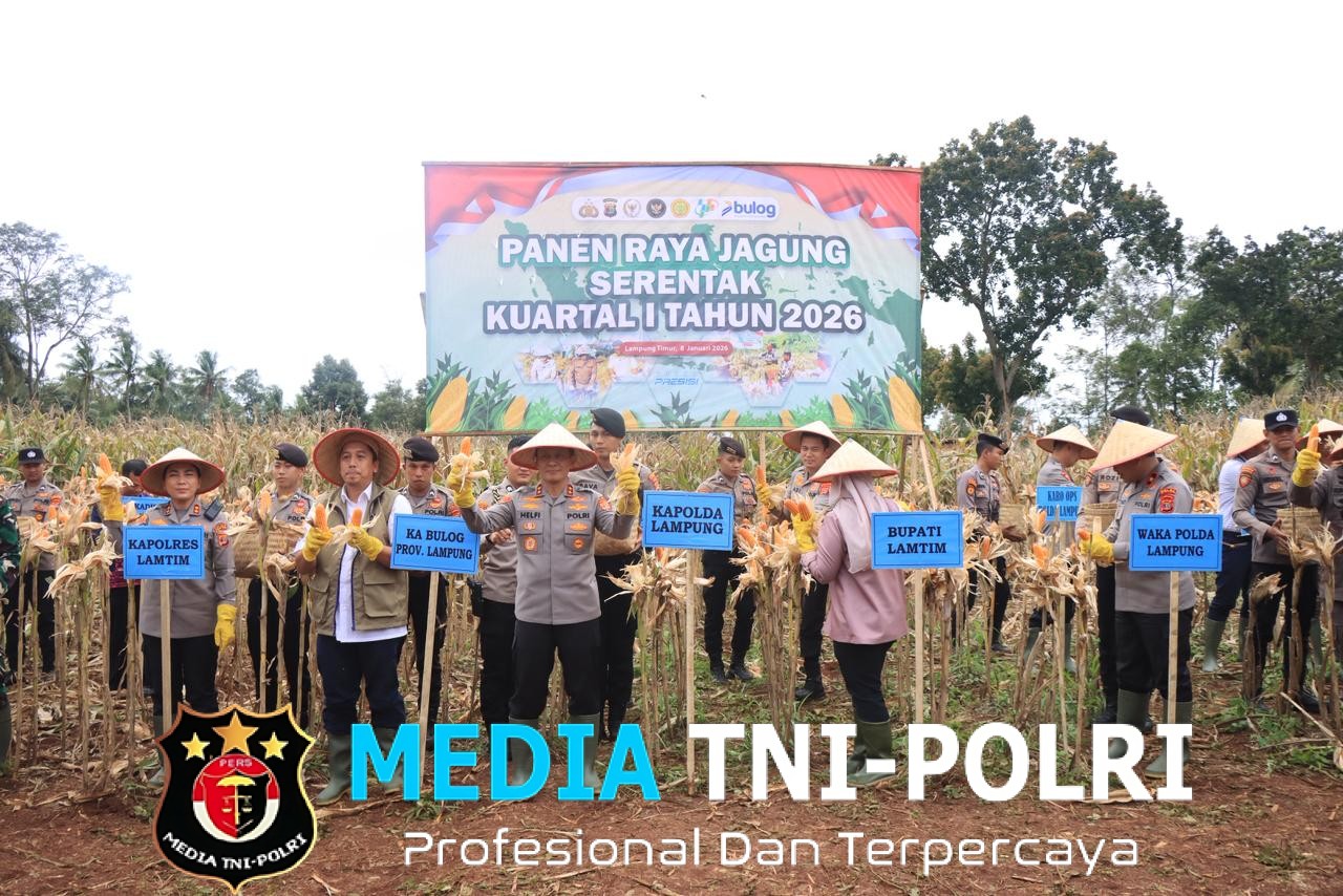 Kapolda Lampung Pimpin Panen Raya Jagung Kuartal IV, Produksi Tembus 86 Ribu Ton