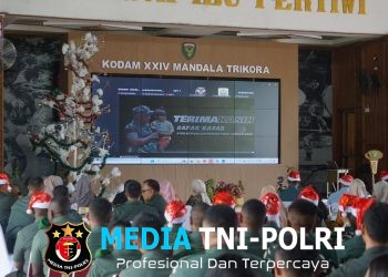 Natal Bersama TNI–Polri TA 2026 Digelar Secara Vicon di Kodam XXIV/Mandala Trikora