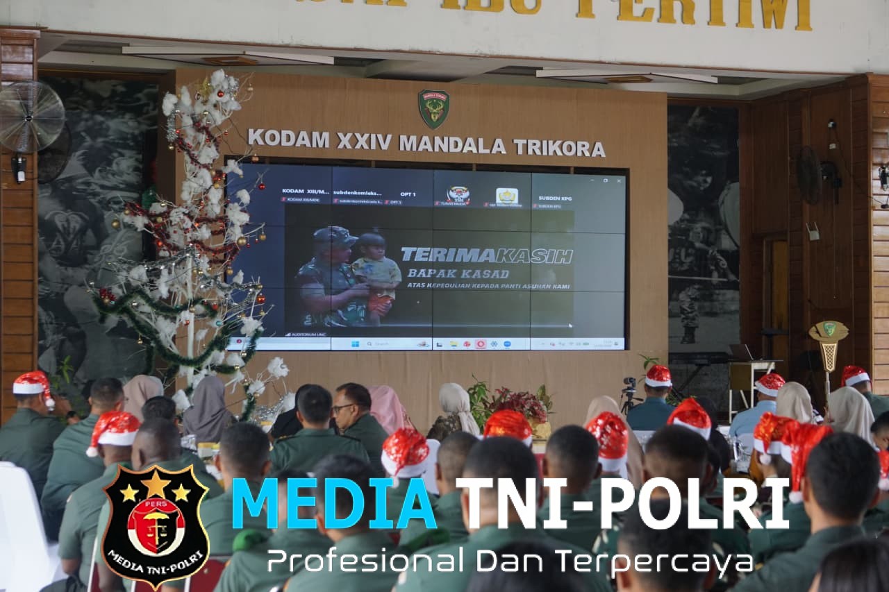 Natal Bersama TNI–Polri TA 2026 Digelar Secara Vicon di Kodam XXIV/Mandala Trikora
