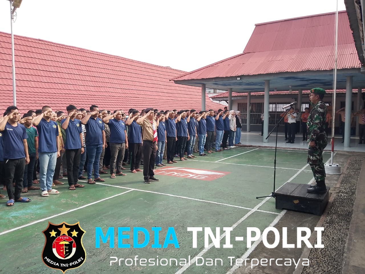 Pasipers Kodim 0420/Sarko Pimpin Upacara Pembinaan Kesadaran Berbangsa di Lapas Kelas II B Bangko