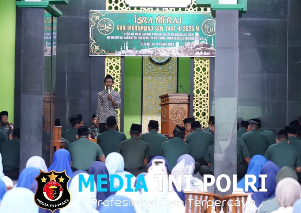 Peringati Isra’ Mi’raj 1447 H, Kodim 0808/Blitar Tanamkan Karakter Prajurit Prima Menuju Indonesia Maju