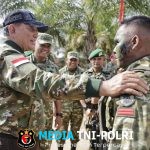 Dukung Pembangunan Wilayah, Menhan RI dan Wakasad Tinjau Yon TP 827/MCY