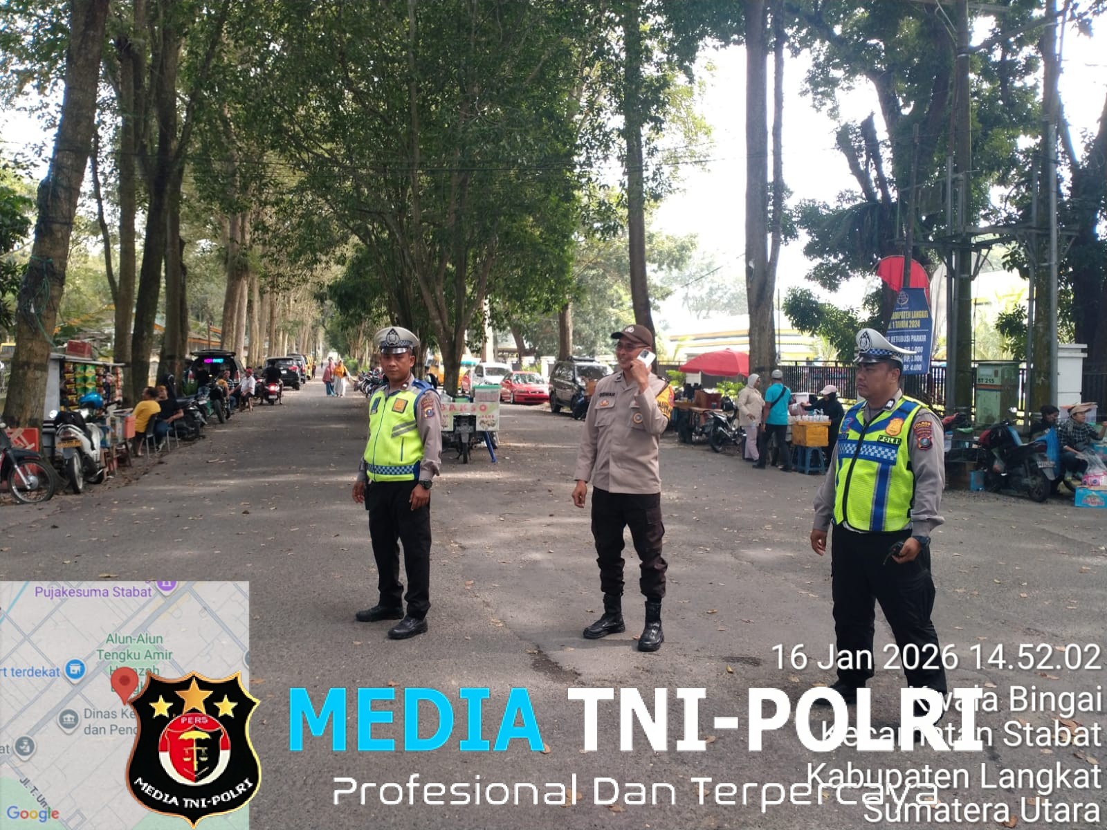 Sat Lantas Polres Langkat Amankan Kegiatan Tausiyah dan Doa Bersama Hari Jadi Kabupaten Langkat ke-276