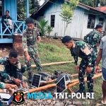 Pos Selal Satgas Yonif 751/VJS Pasang Lampu Tenaga Surya di Kampung Beringin Malam Tak Lagi Gelap, Aktivitas Warga Lebih Aman