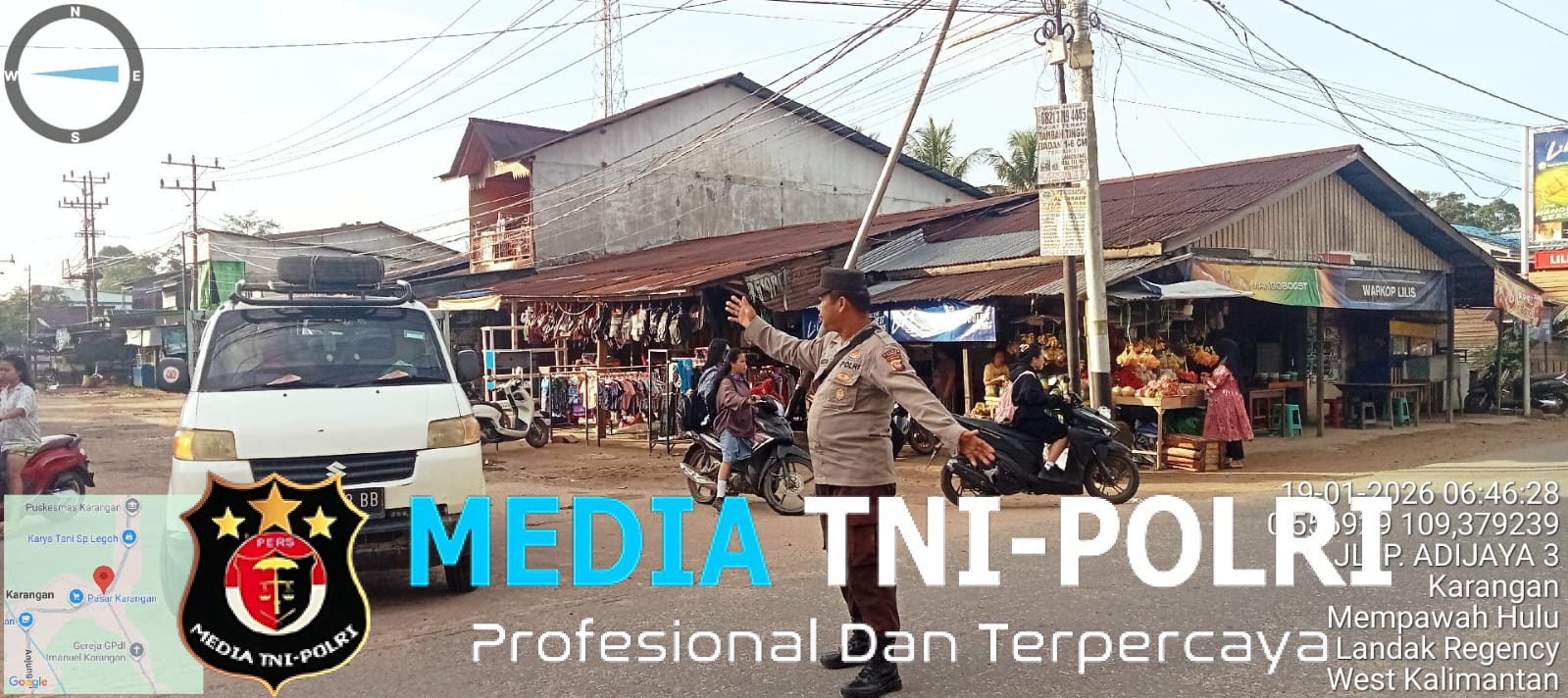 Cegah Kecelakaan di Jalan Raya, Personel Polsek Mempawah Hulu Laksanakan Strong Point Pagi Hari