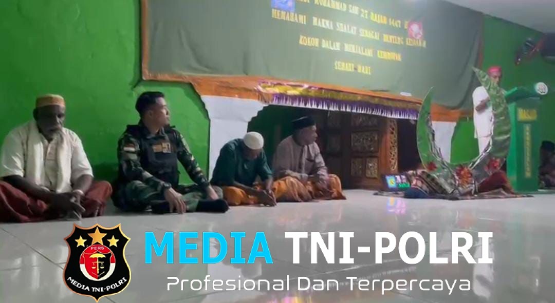 Satgas Pamtas Kewilayahan RI-PNG Yonif 410/Alg Damai Islam Menyambut Peringatan Isra Miraj Nabi Muhammad SAW