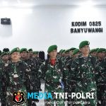 Hujan Tak Membendung Disiplin Prajurit Spirit Kebangsaan Menggema di Upacara Kodim 0825 Banyuwangi