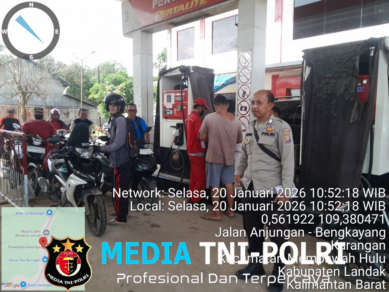 Personel Polsek Mempawah Hulu Laksanakan Pemantauan di SPBU Karangan