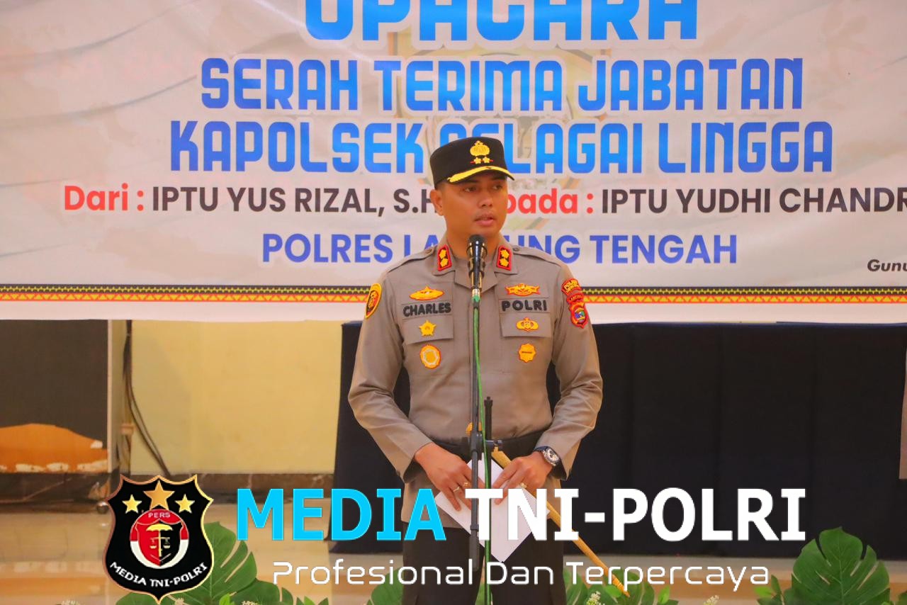 Rotasi Jabatan, Kapolres Lampung Tengah Pimpin Upacara Sertijab Kapolsek Selagai Lingga
