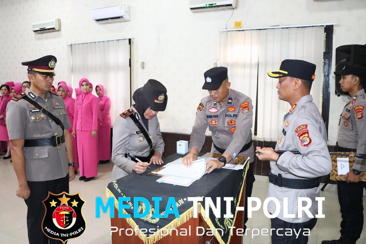 Kapolres Lampung Utara Pimpin Sertijab Sejumlah Pejabat Utama dan Kapolsek Jajaran