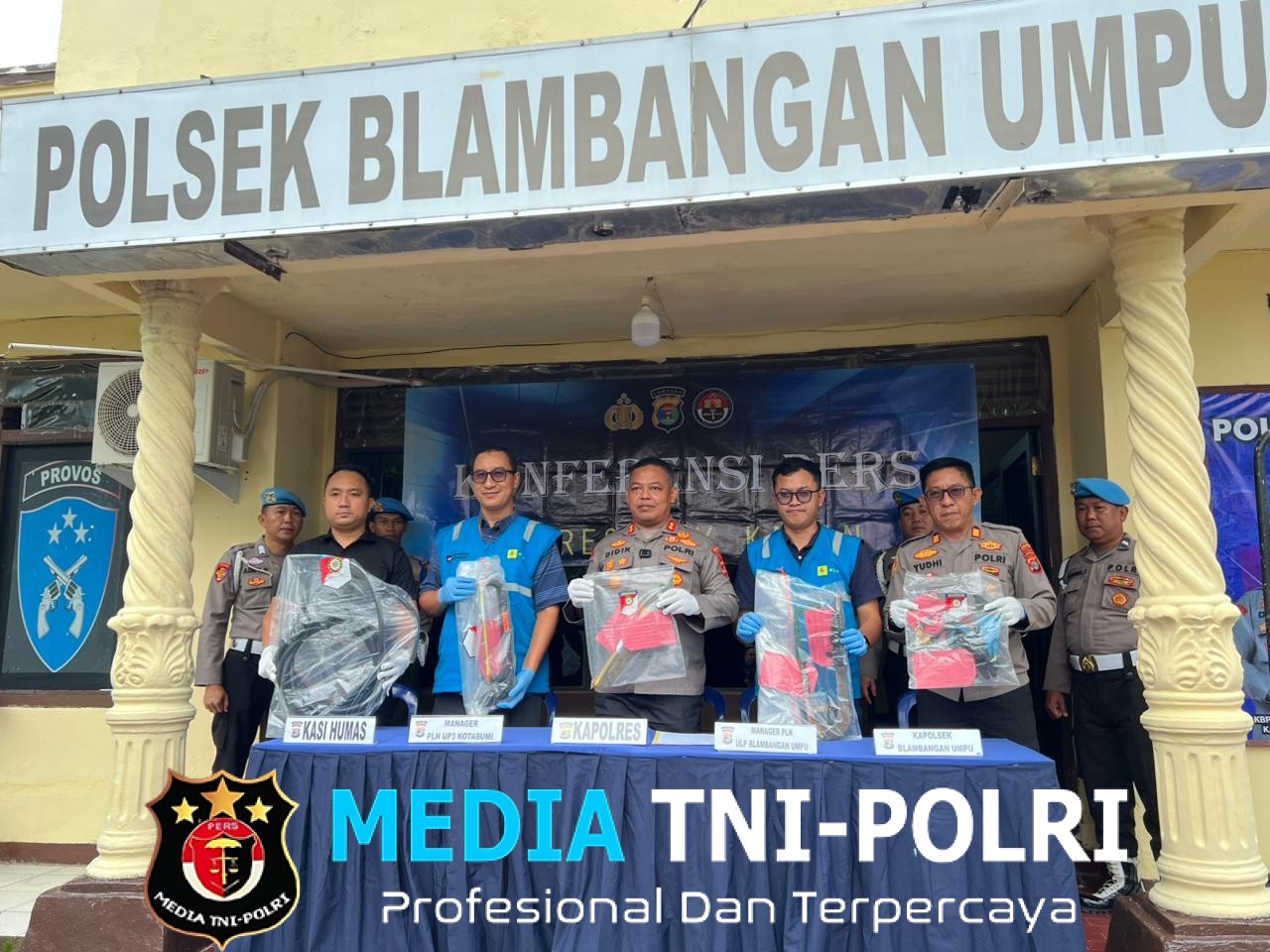 Polisi Bekuk 3 Pencuri Kabel PLN di Jalinsum Way Kanan