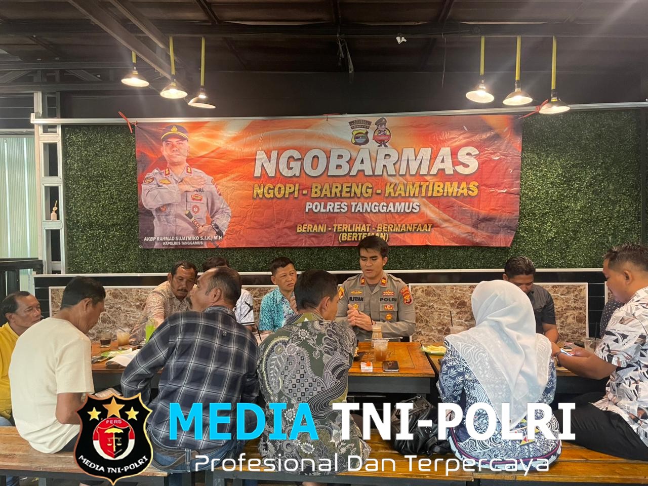 Ngobarmas Polsek Talangpadang, Kapolsek Ajak Aparat Pekon Waspadai Hoaks dan Gangguan Kamtibmas