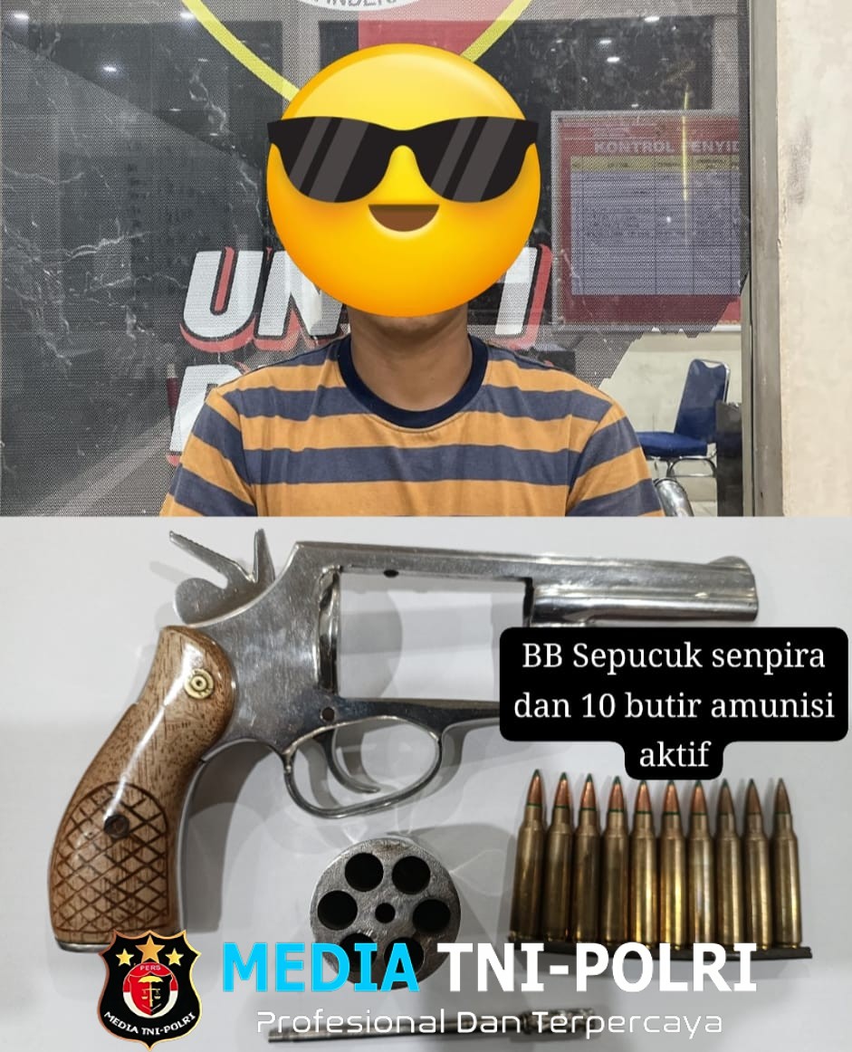 Bawa Senpira dan 10 Amunisi Aktif ke Lokasi Perkebunan, Pria Asal Tulang Bawang Diciduk Polres Mesuji