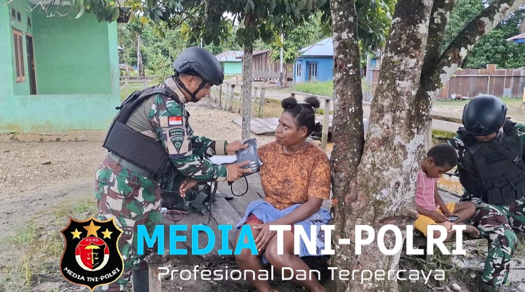 Satgas Pamtas Kewilayahan RI-PNG Yonif 410/Alg Sepenuh Hati Demi Papua Sehat dan Sejahtera