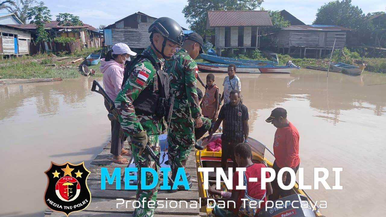 Pos Tomor Satgas Yonif 123/Rajawali Bantu Mama Papua Jalani Persalinan  ‎