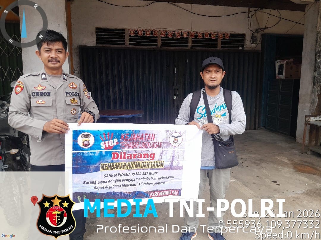 Personel Polsek Mempawah Hulu Ajak Warga Tidak Melakukan Karhutla