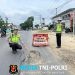 Cegah Kecelakaan, Satlantas Polres Pringsewu Pasang Imbauan di Jalan Rusak