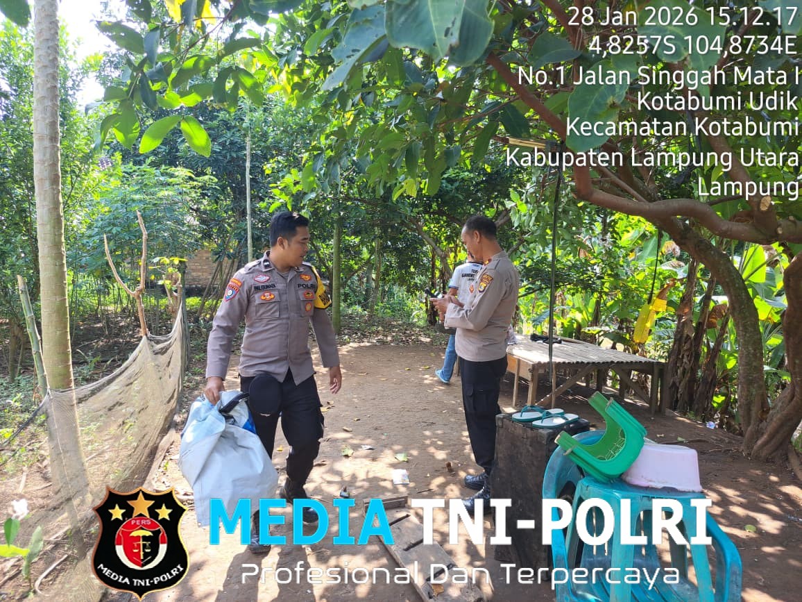 Polsek Kotabumi Kota Gerebek Judi Kartu Slintir di Pinggir Sungai Way Sesah