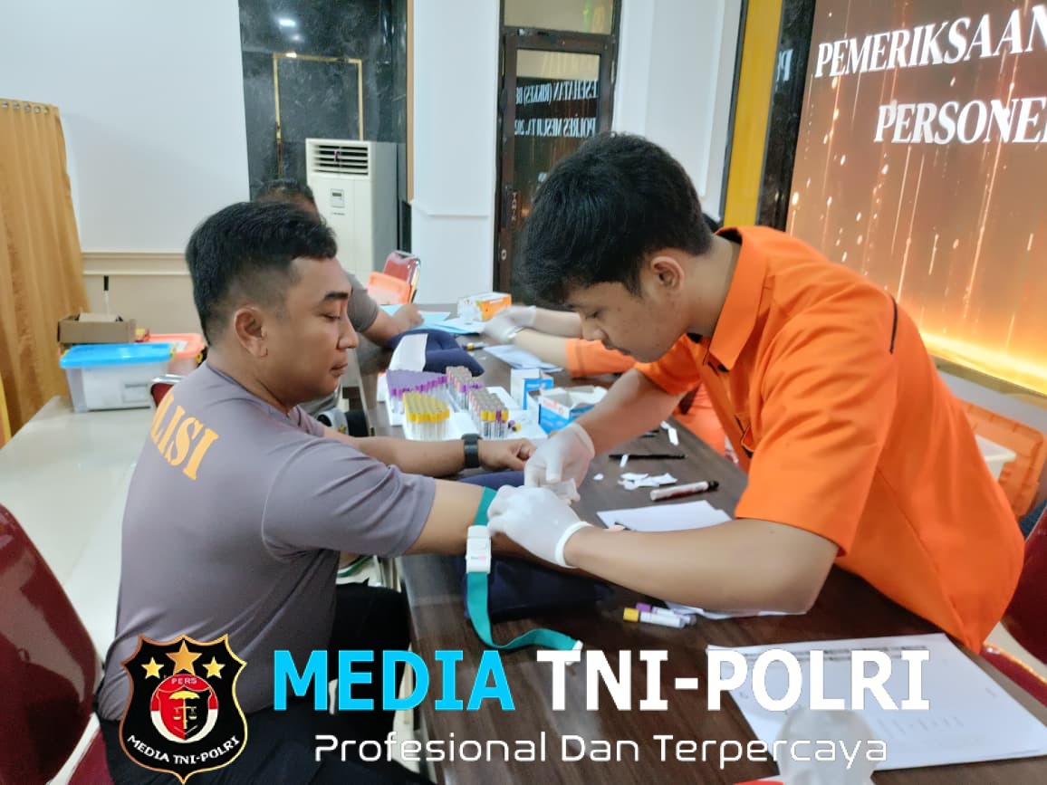 Kapolres Mesuji Pimpin Pengecekan Kesehatan Berkala Personel Bersama Biddokes Polda Lampung