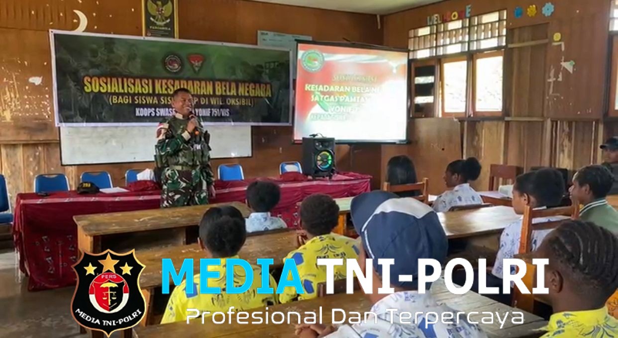 Satgas Yonif 751/VJS Gelar Sosialisasi Bela Negara di SMP Pegunungan Bintang Tanamkan Nasionalisme Remaja Perbatasan