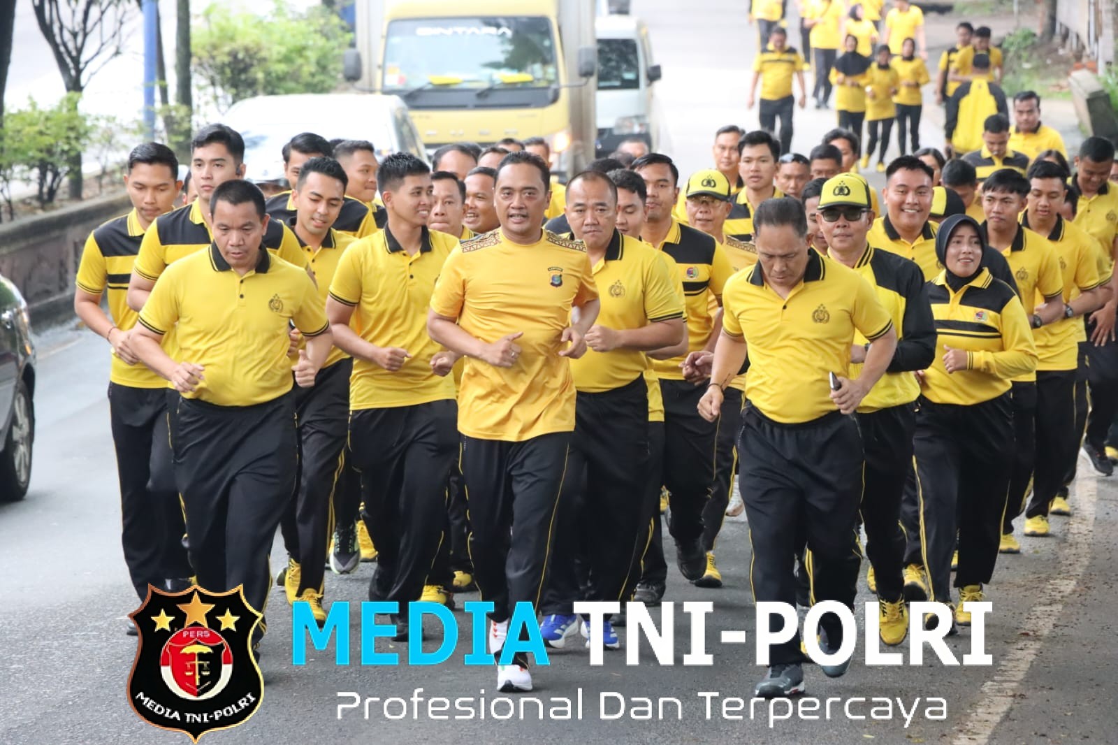 Kapolres Lampung Utara Gelar Olahraga Bersama Personel, Tempuh Rute Jogging 10K