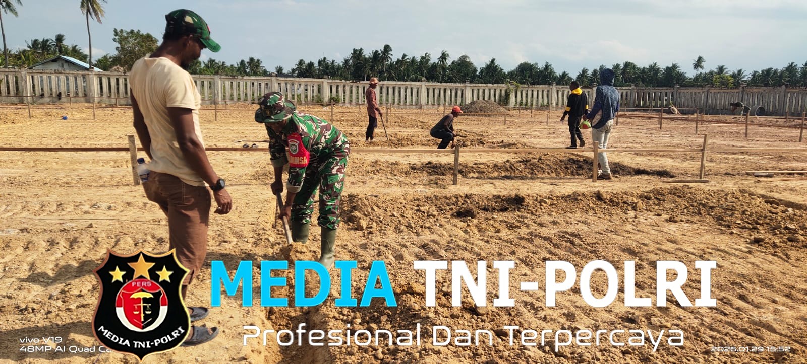 Pendampingan Babinsa Pastikan Pembangunan Huntap Kuala Cangkoy Berjalan Sesuai Tahapan