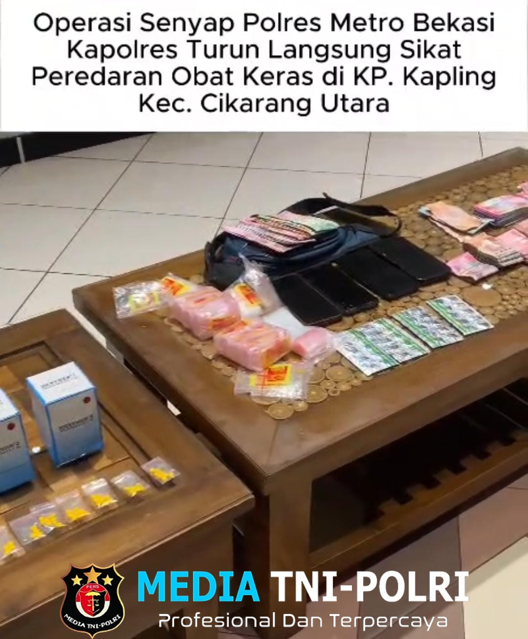 Operasi Senyap Dini Hari, Kapolres Metro Bekasi Sikat Obat Keras di Kampung Kavling 4 Orang Diamankan