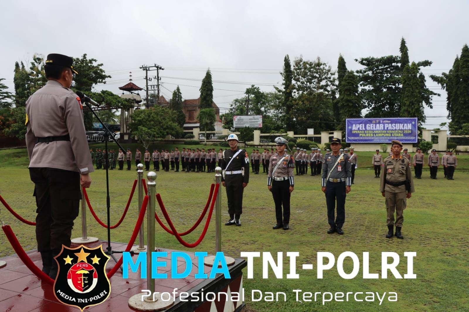 Jelang Ramadhan, Polres Lampung Utara Gelar Apel Pasukan Ops Keselamatan Krakatau 2026