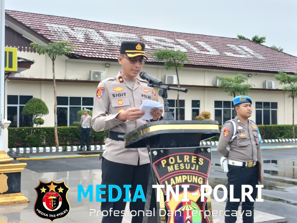Waka Polres Mesuji Pimpin Apel Gelar Pasukan 667 Personel Siap Amankan Kamseltibcarlantas