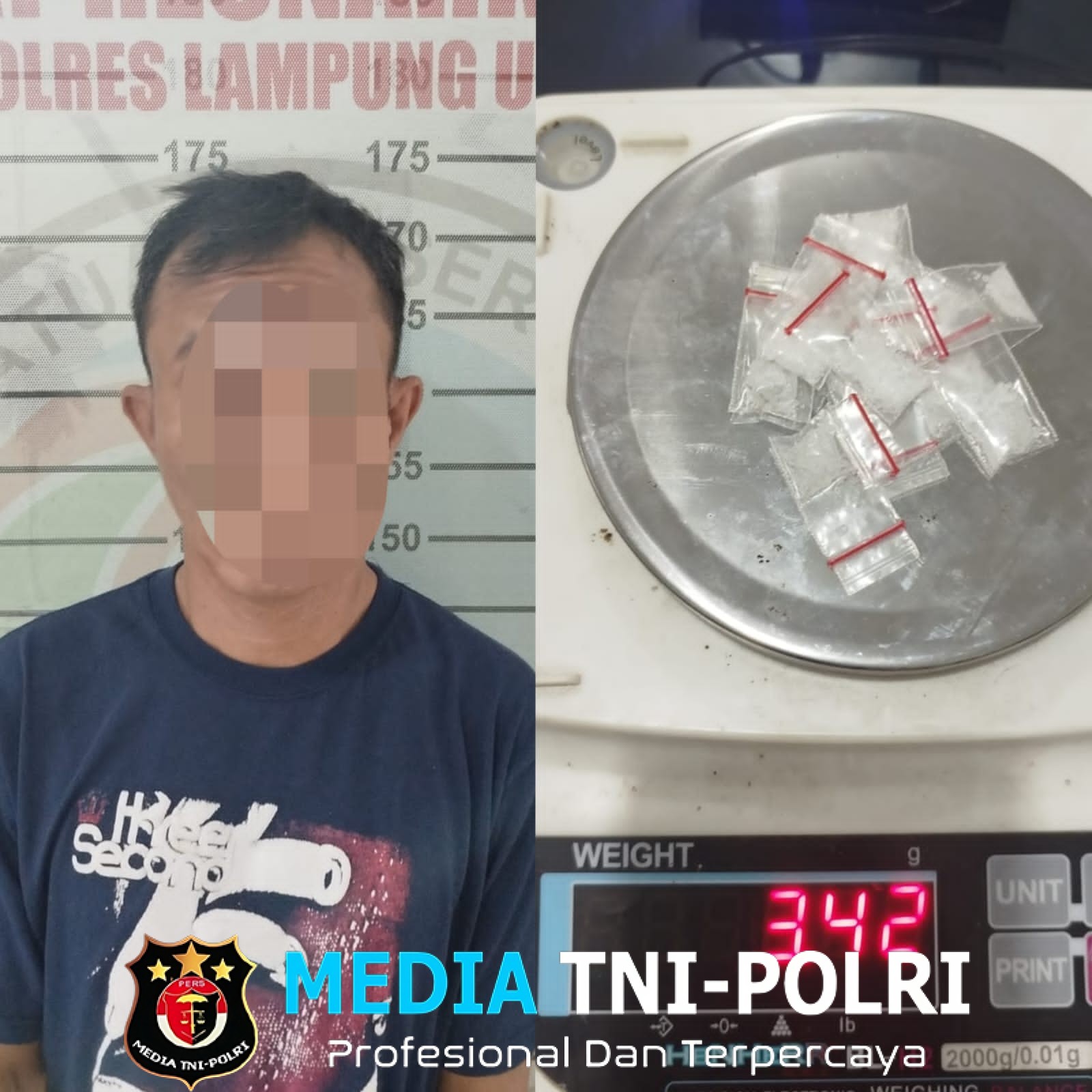 Satresnarkoba Polres Lampung Utara Tangkap Pengedar Sabu di Kotabumi Utara