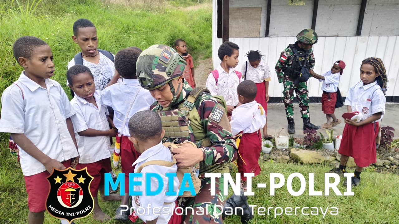 Cita-Cita di Ujung Timur Papua, Satgas Yonif 521/DY Semangat Menuntut Ilmu di Pedalaman Kurima