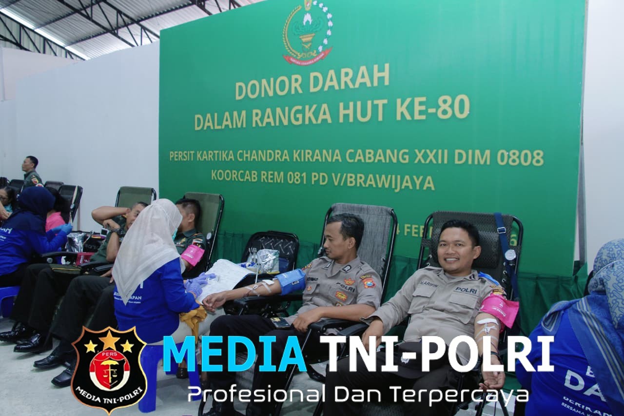 Setetes Darah Sejuta Harapan, Peringati HUT Persit Ke 80 Kodim 0808 Blitar Gelar Donor Darah