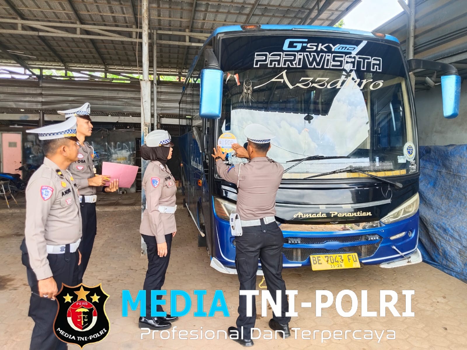 Satgas Ops Keselamatan Krakatau 2026 Laksanakan Ramp Check Bus di Purbolinggo