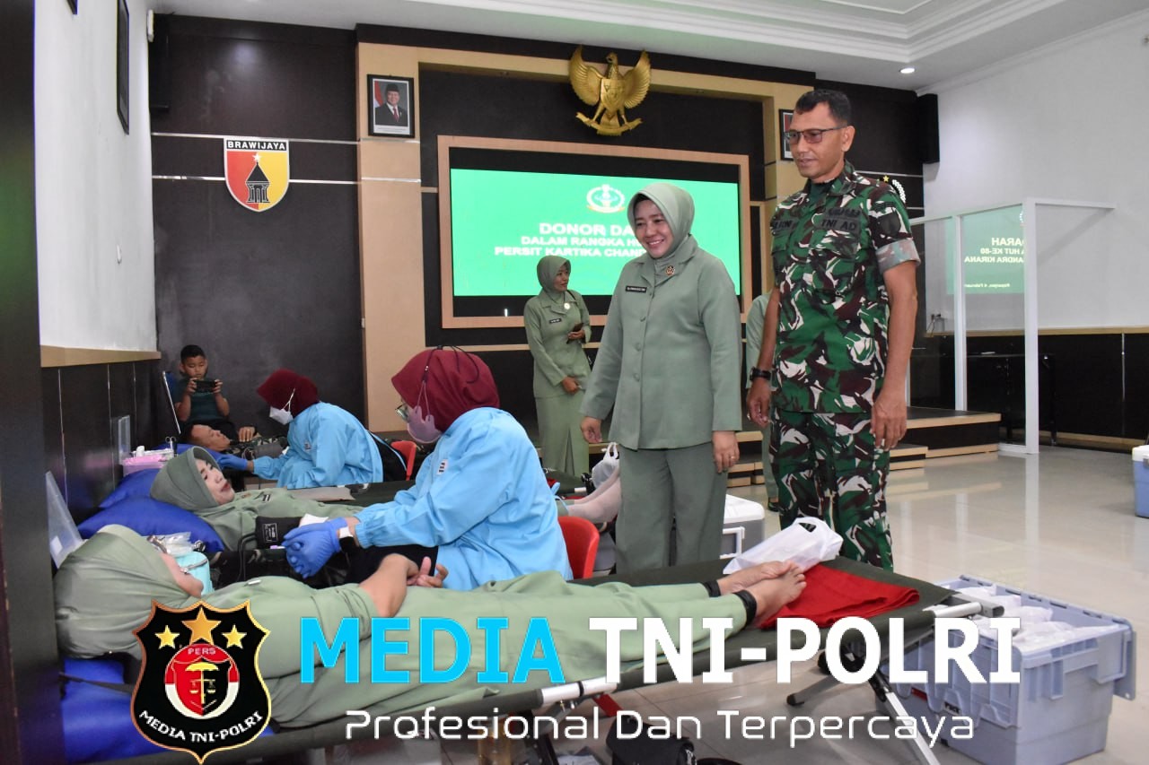 Sambut HUT Ke-80 Persit KCK, Kodim 0818/Malang-Batu Gelar Aksi Kemanusiaan Donor Darah